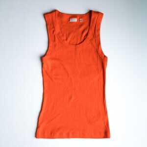 Aritzia Babaton Busy Ribbed Tank Orange - Size Small